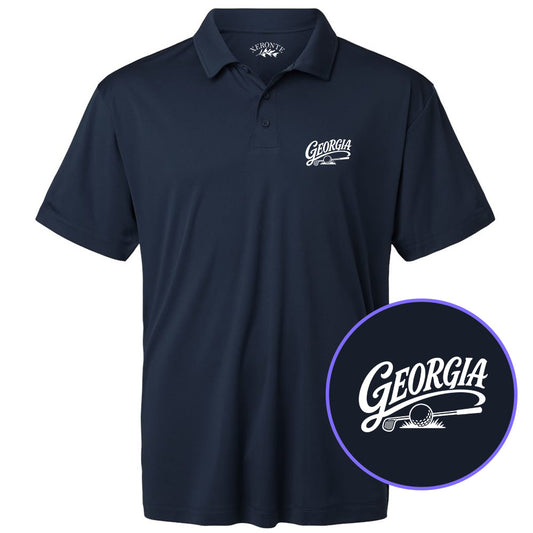 Navy Blue Georgia Golf Men's Golf Polo Shirt