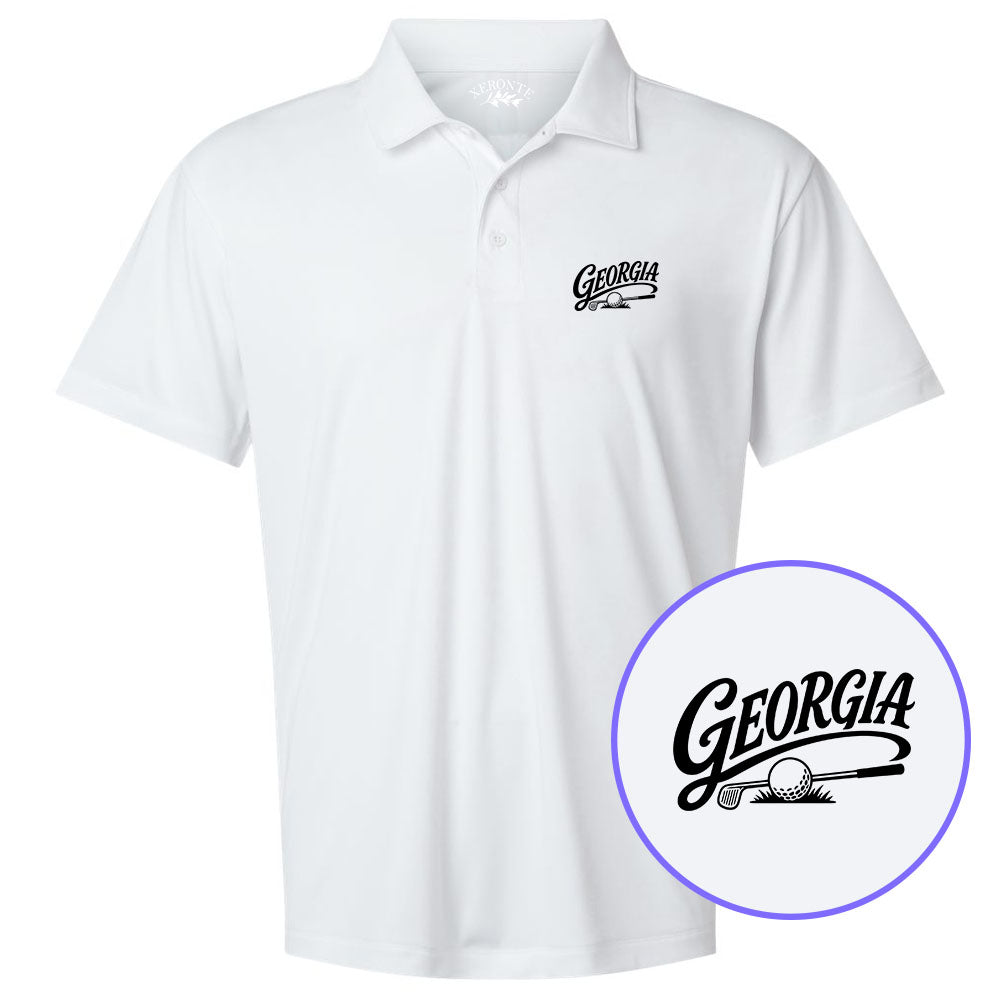 White Georgia Golf Men's Golf Polo Shirt