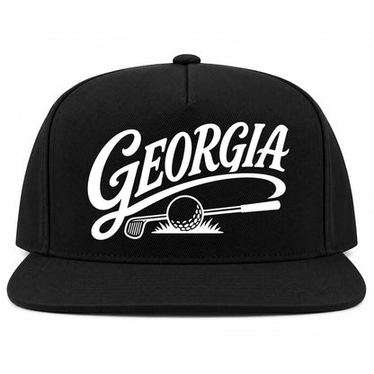 Black Georgia Golf Snapback Hat