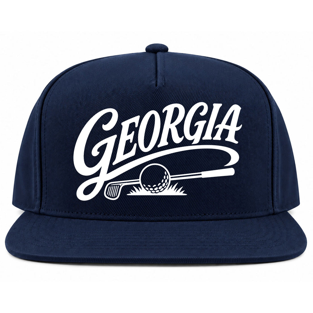Navy Blue Georgia Golf Snapback Hat
