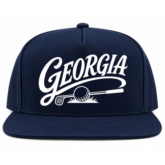 Navy Blue Georgia Golf Snapback Hat