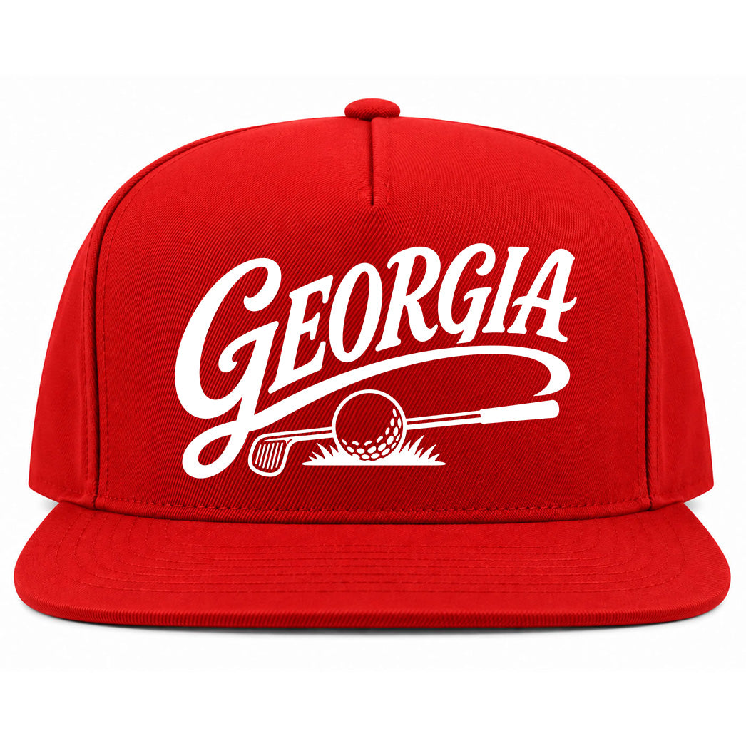 Red Georgia Golf Snapback Hat
