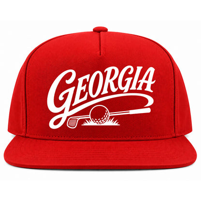 Red Georgia Golf Snapback Hat