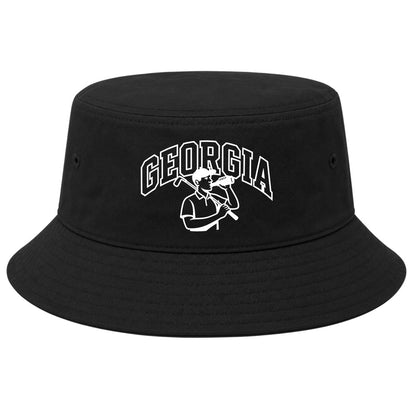 Black Georgia Golfer Drinking Beer Golf Bucket Hat