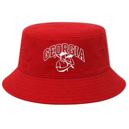 Red Georgia Golfer Drinking Beer Golf Bucket Hat
