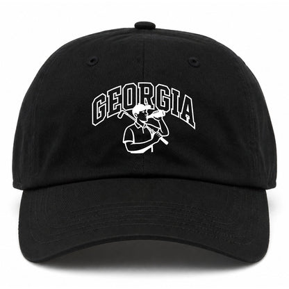 Black Georgia Golfer Drinking Beer Golf Dad Hat