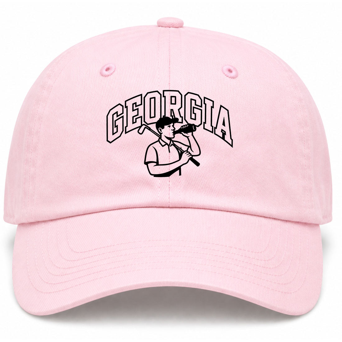 Pink Georgia Golfer Drinking Beer Golf Dad Hat