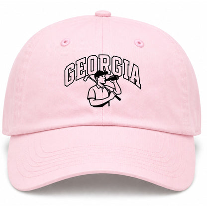 Pink Georgia Golfer Drinking Beer Golf Dad Hat
