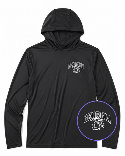 Black Georgia Golfer Drinking Beer Men's Lightweight Performance Golf Hoodie