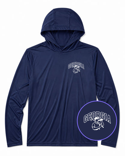 Navy Blue Georgia Golfer Drinking Beer Men's Lightweight Performance Golf Hoodie