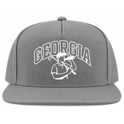 Grey Georgia Golfer Drinking Beer Golf Snapback Hat