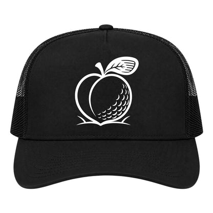 Black Georgia Peach Golf Trucker Hat