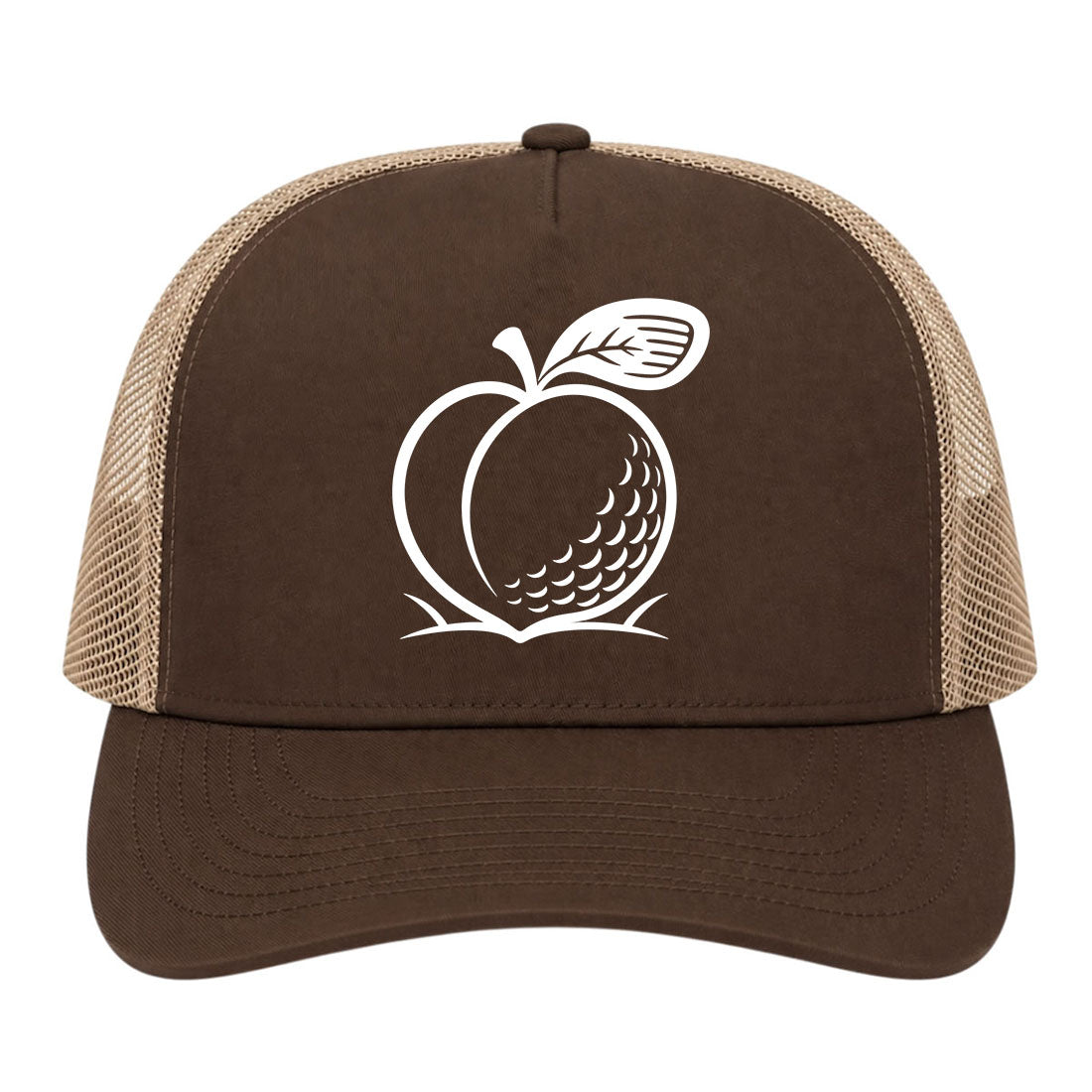 Brown Georgia Peach Golf Trucker Hat