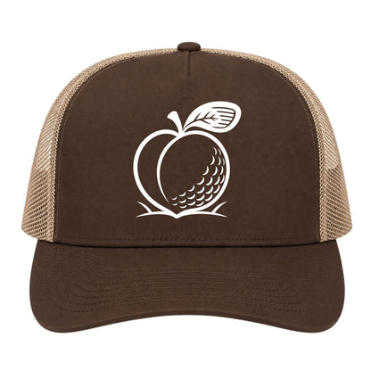 Brown Georgia Peach Golf Trucker Hat