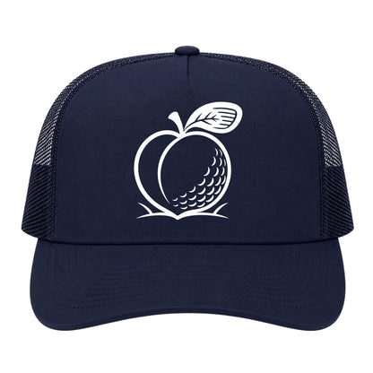 Navy Blue Georgia Peach Golf Trucker Hat