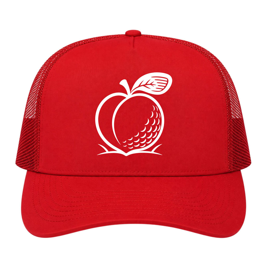 Red Georgia Peach Golf Trucker Hat