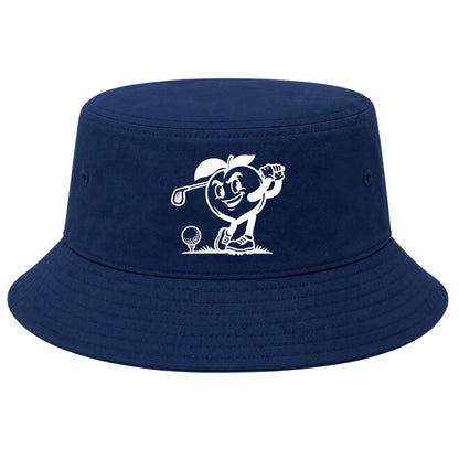 Navy Georgia Peach Mascot Golf Bucket Hat