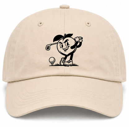 Beige Georgia Peach Mascot Golf Dad Hat