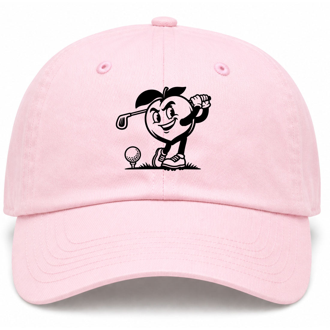 Pink Georgia Peach Mascot Golf Dad Hat