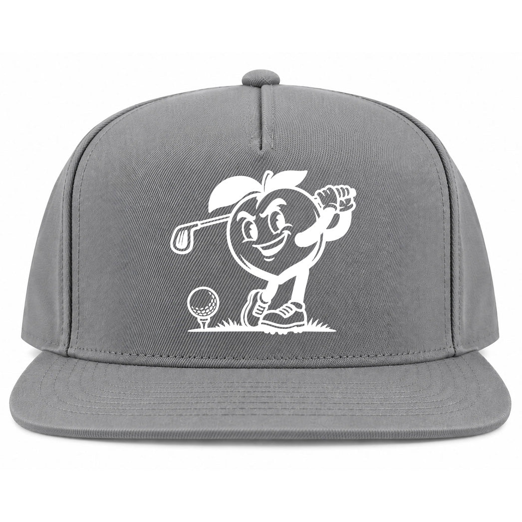 Grey Georgia Peach Mascot Golf Snapback Hat
