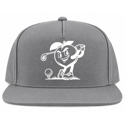Grey Georgia Peach Mascot Golf Snapback Hat