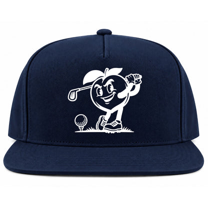 Navy Blue Georgia Peach Mascot Golf Snapback Hat