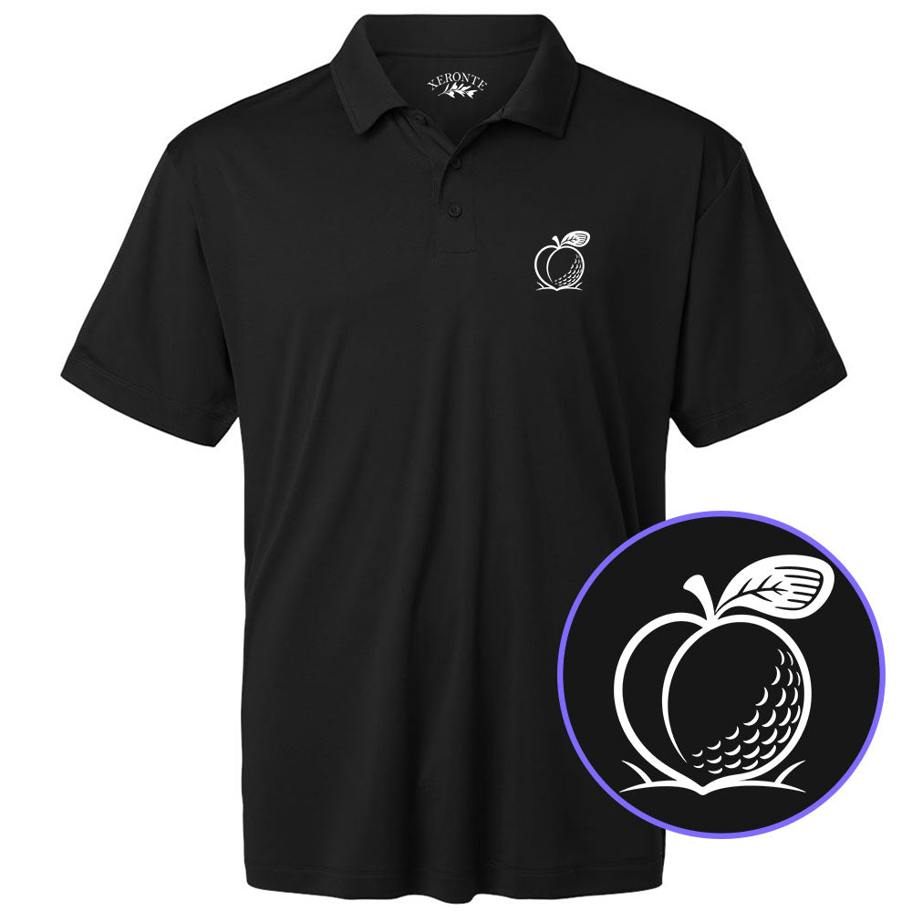 Black Georgia Peach Men's Golf Polo Shirt