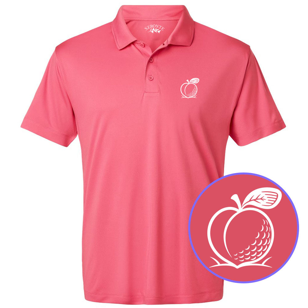 Pink Georgia Peach Men's Golf Polo Shirt