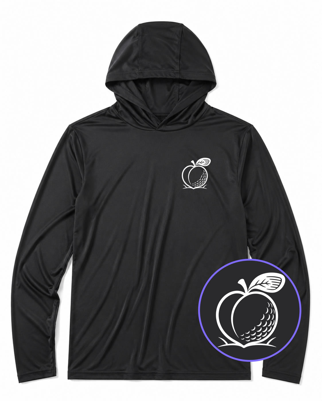 Black Georgia Peach Men's Lightweight Performance Golf Hoodie