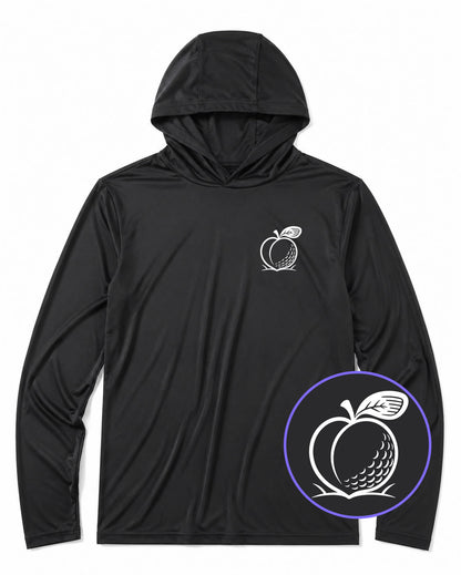 Black Georgia Peach Men's Lightweight Performance Golf Hoodie
