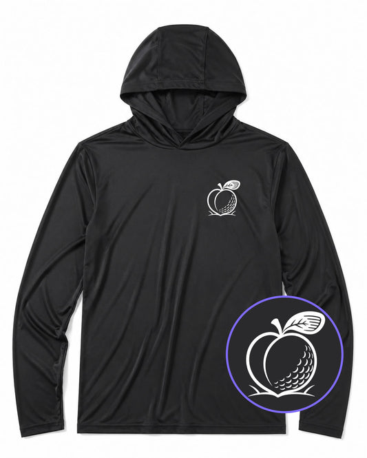 Black Georgia Peach Men's Lightweight Performance Golf Hoodie