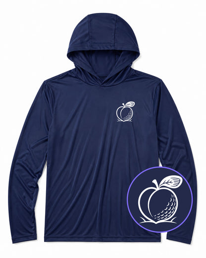 Navy Blue Georgia Peach Men's Lightweight Performance Golf Hoodie