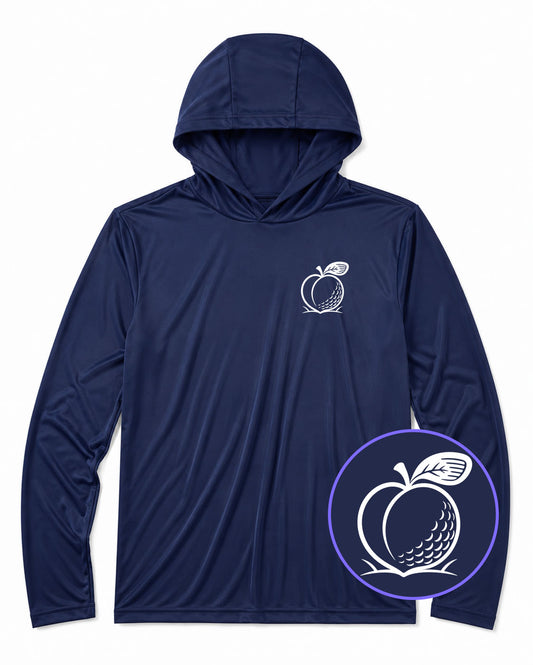 Navy Blue Georgia Peach Men's Lightweight Performance Golf Hoodie