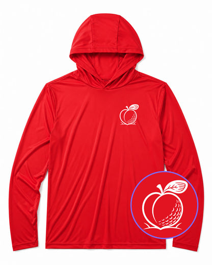 Red Georgia Peach Men's Lightweight Performance Golf Hoodie