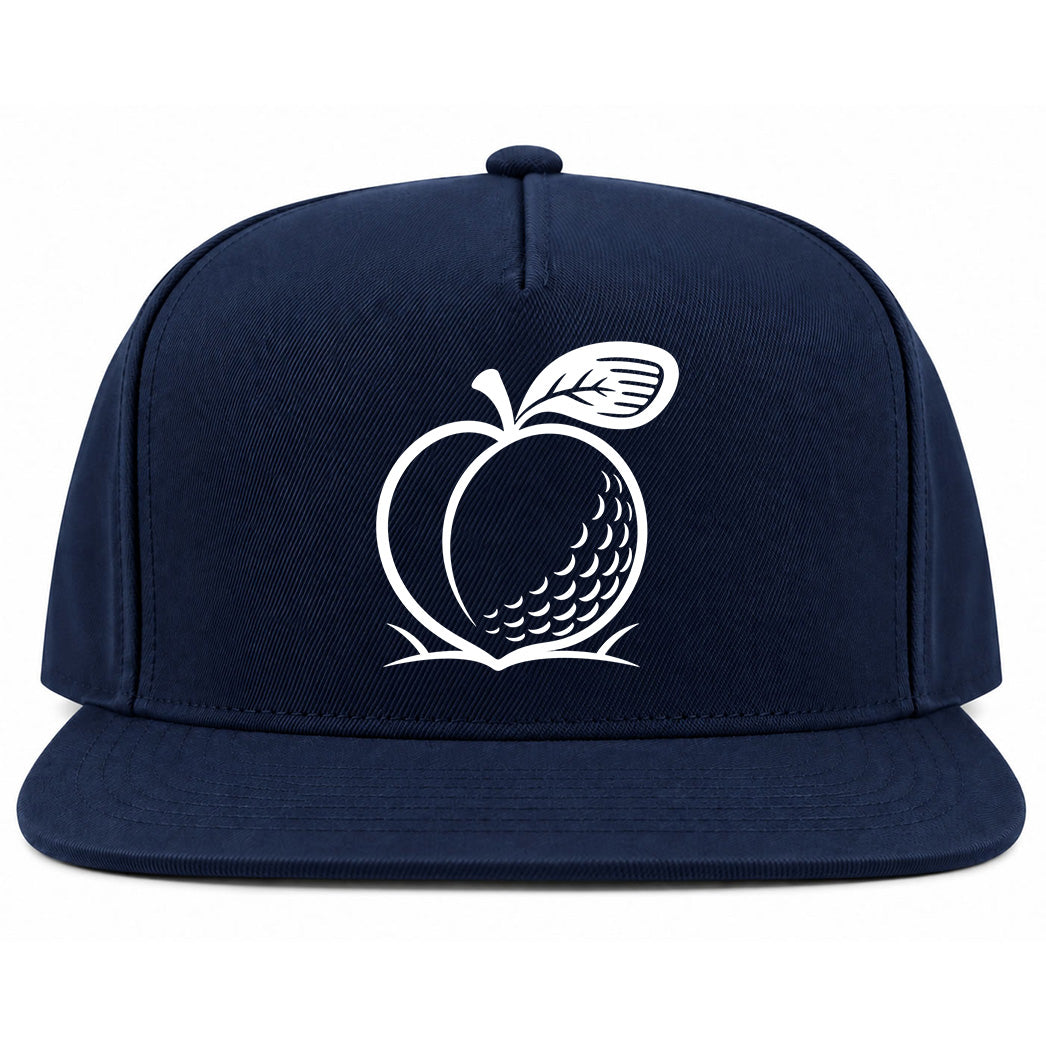 Navy Blue Georgia Peach Golf Snapback Hat
