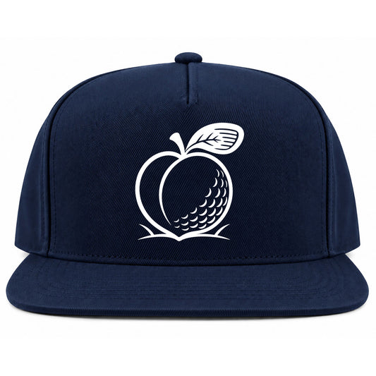 Navy Blue Georgia Peach Golf Snapback Hat