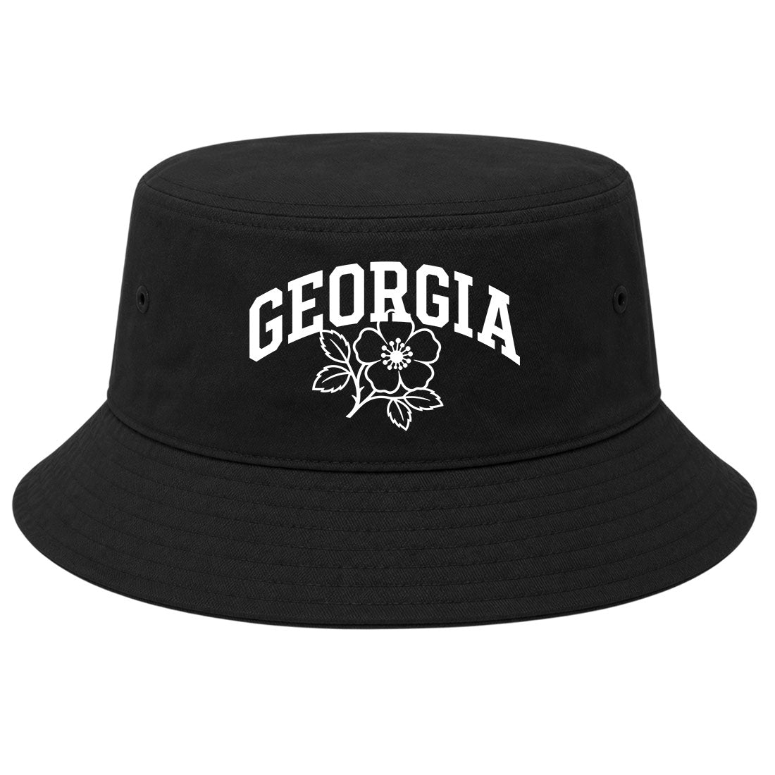 Black Georgia State Flower Golf Bucket Hat