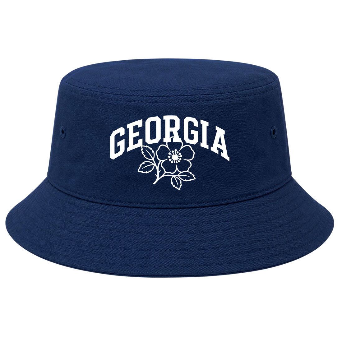 Navy Georgia State Flower Golf Bucket Hat