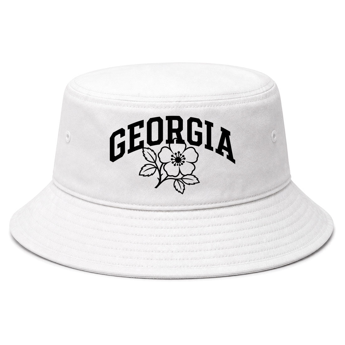 White Georgia State Flower Golf Bucket Hat