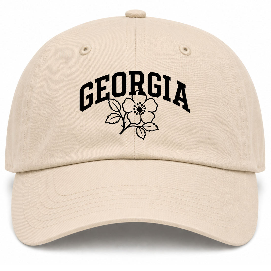 Beige Georgia State Flower Golf Dad Hat