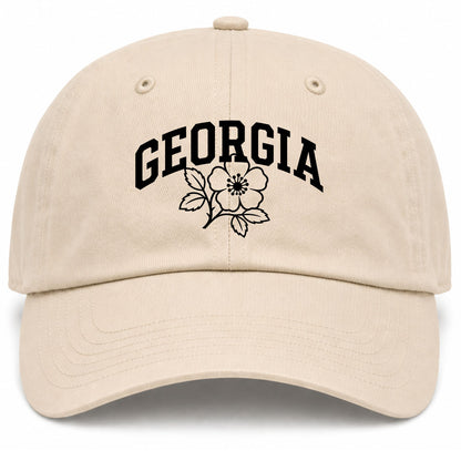 Beige Georgia State Flower Golf Dad Hat