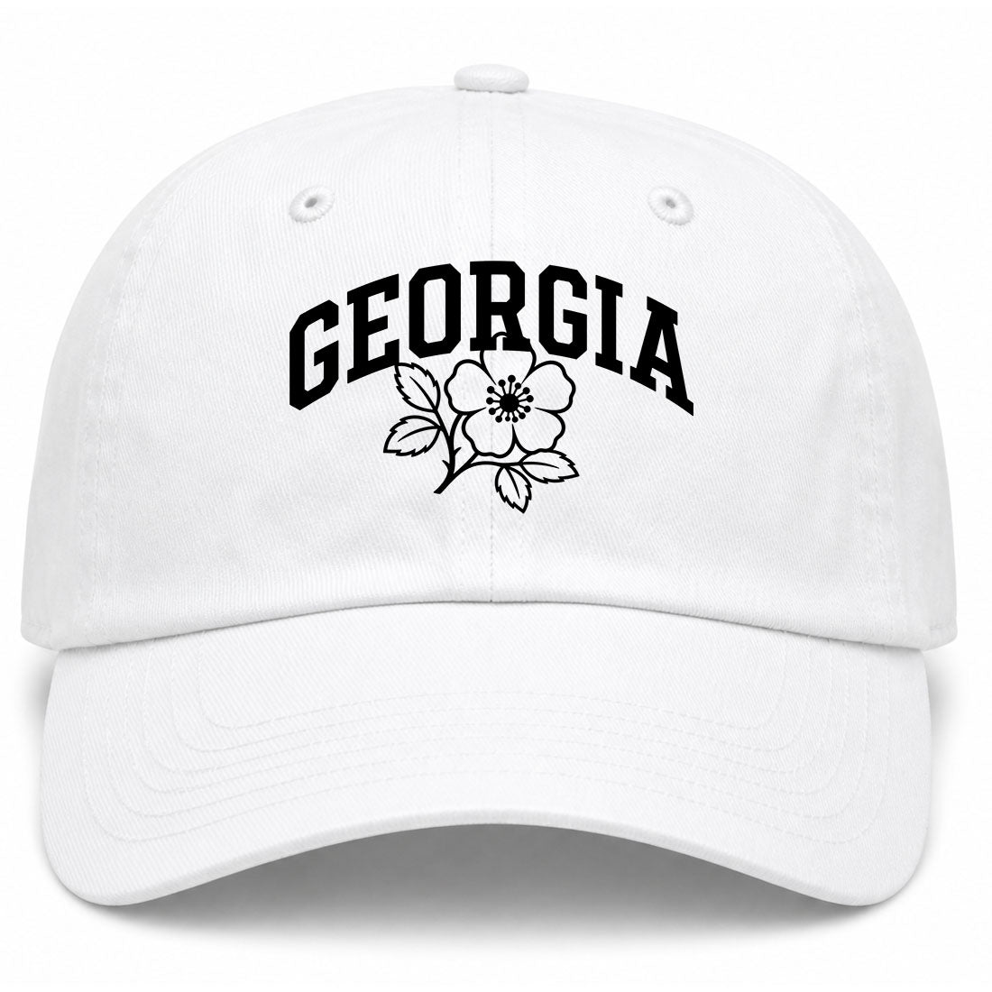 White Georgia State Flower Golf Dad Hat