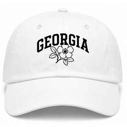 White Georgia State Flower Golf Dad Hat