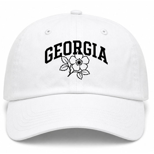 White Georgia State Flower Golf Dad Hat