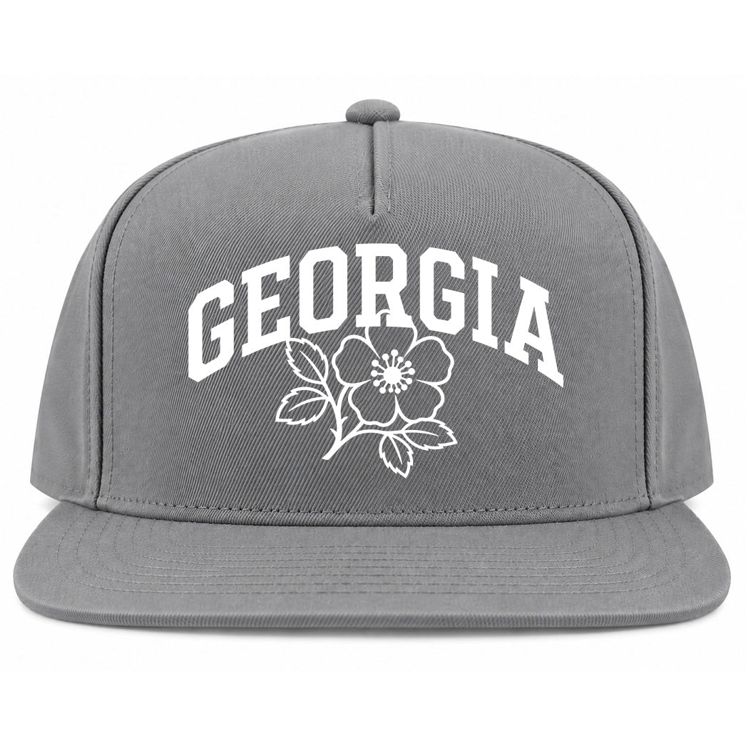 Grey Georgia State Flower Golf Snapback Hat