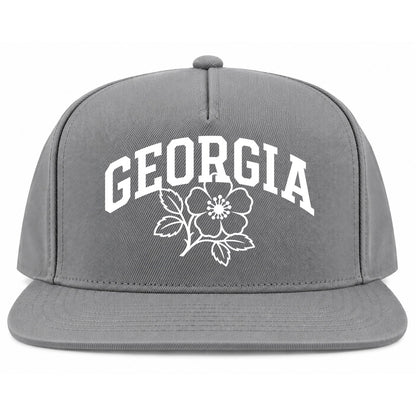 Grey Georgia State Flower Golf Snapback Hat