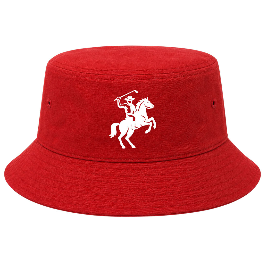 Red Golf Cowboy Riding Horse Golf Bucket Hat