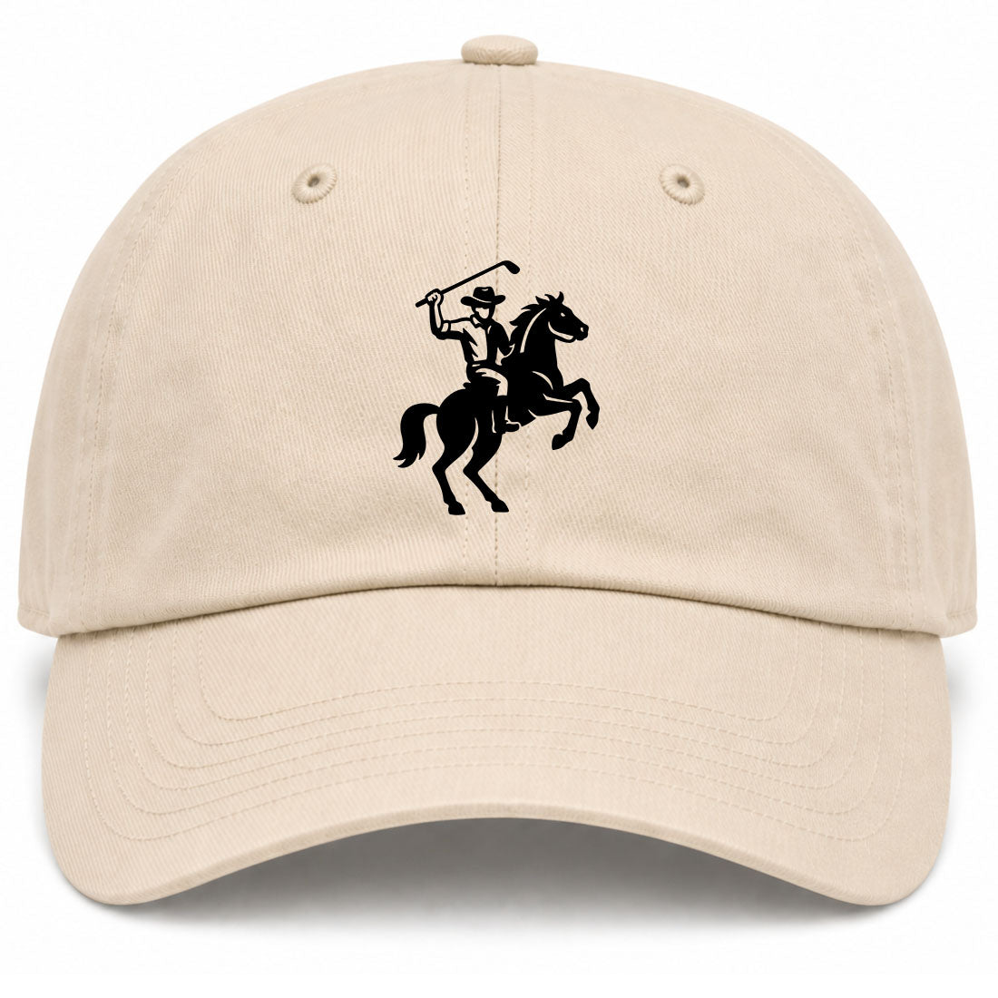 Beige Golf Cowboy Riding Horse Golf Dad Hat