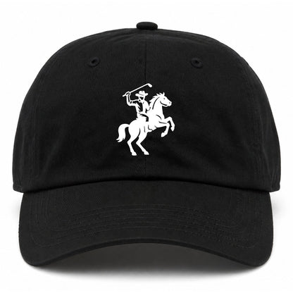 Black Golf Cowboy Riding Horse Golf Dad Hat
