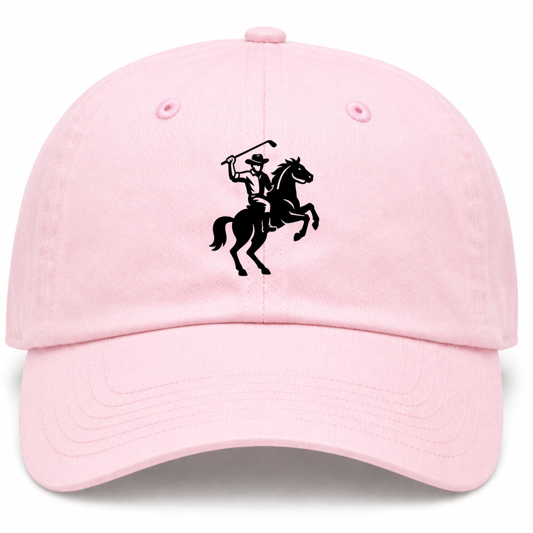 Pink Golf Cowboy Riding Horse Golf Dad Hat